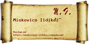 Miskovics Ildikó névjegykártya